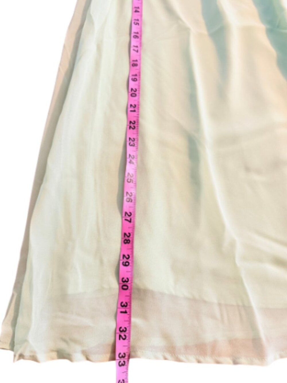 Women's Sheer Maxi A-Line Skirt Size XS Mint Green Elastic Waist Flowy Summer - Picture 5 of 6